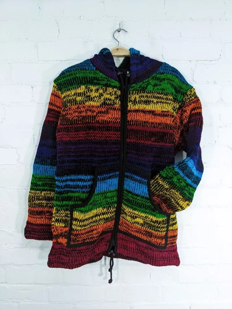 Gringo Rainbow Space Knit Lined Hooded Jacket: M-L