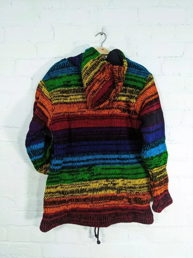 Gringo Rainbow Space Knit Lined Hooded Jacket: M-L