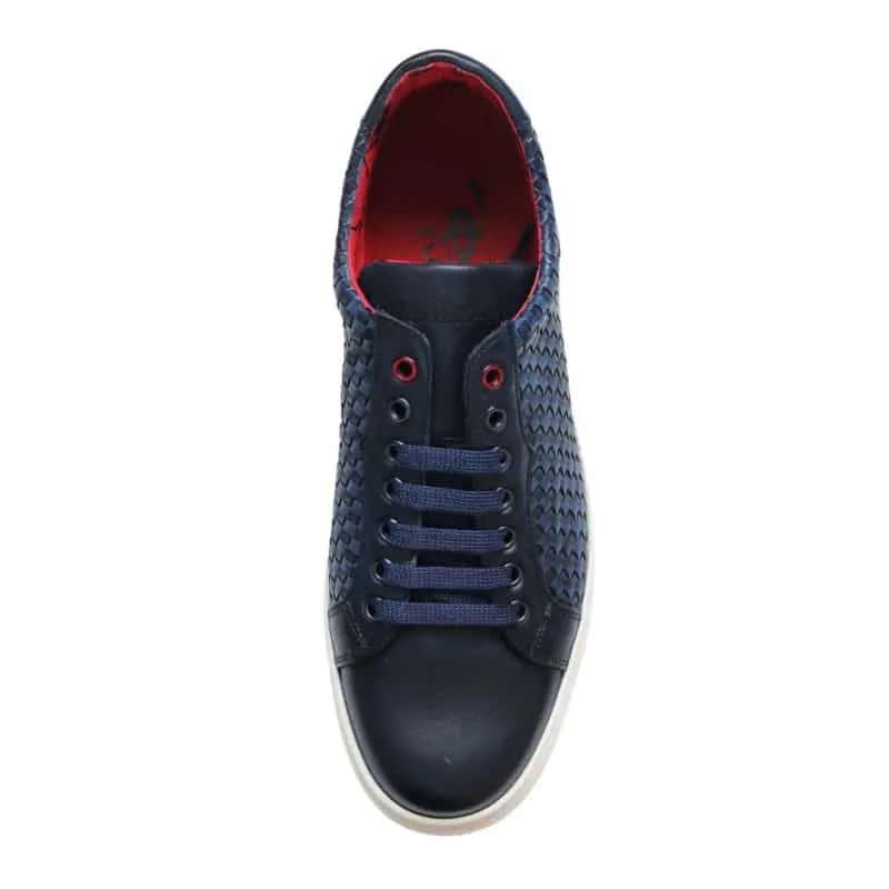 Jeffery West Apollo Navy Weave Trainers | Menswear Online