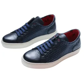 Jeffery West Apollo Navy Weave Trainers | Menswear Online