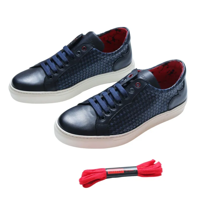 Jeffery West Apollo Navy Weave Trainers | Menswear Online