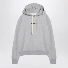 Jil Sander    Jil Sander Light Grey Cotton Hoodie With Logo