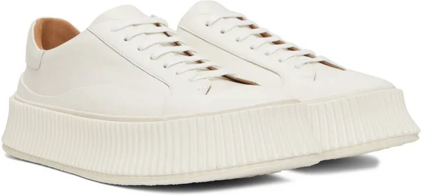 Jil Sander Off-White Leather Sneakers