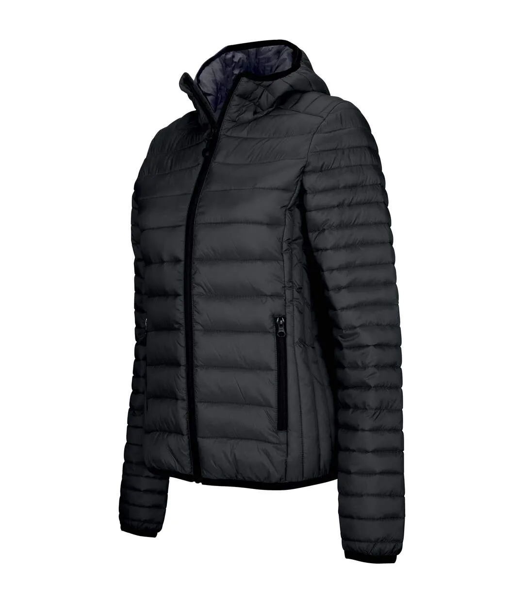 Kariban Womens/Ladies Lightweight Hooded Padded Jacket (Black) - UTPC3407