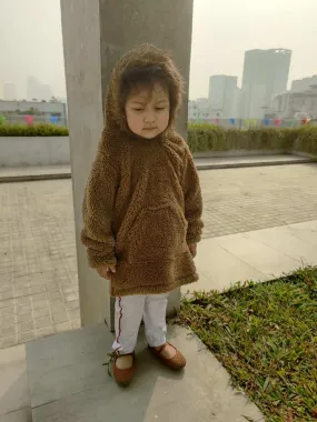 Kid's (Toddler) Cute Oversized Hoodie in Brown | The Monkey