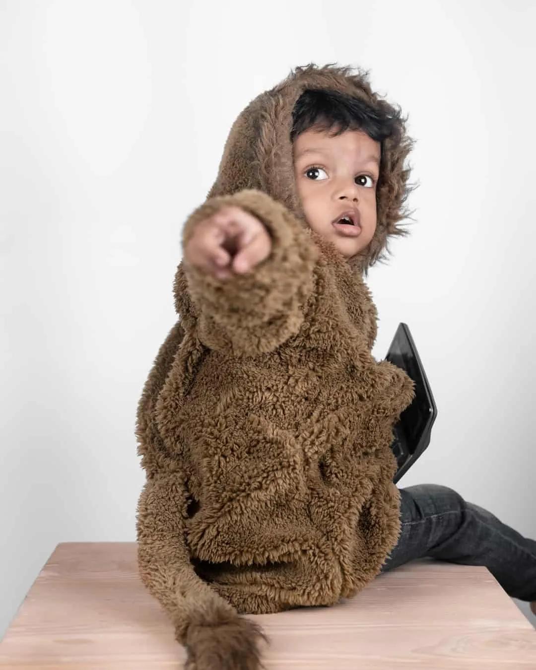 Kid's (Toddler) Cute Oversized Hoodie in Brown | The Monkey