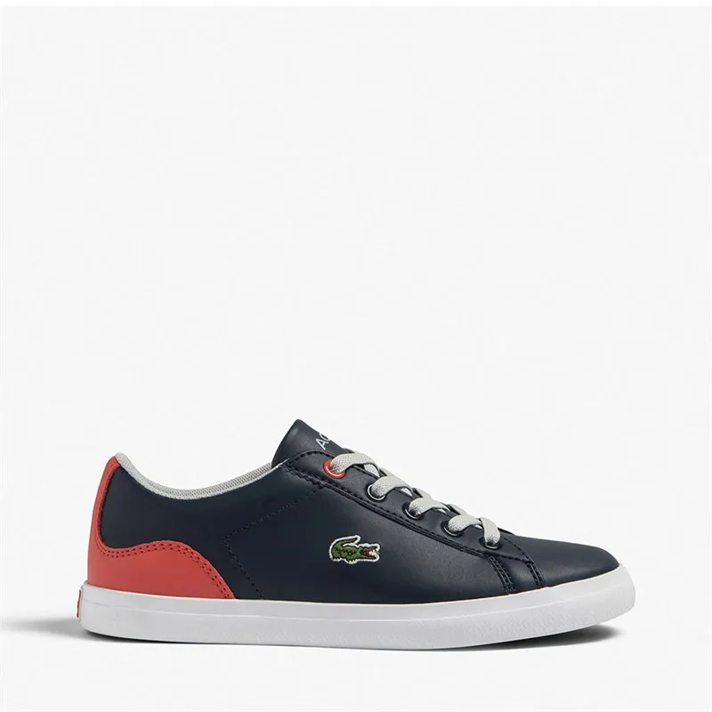 Lacoste Kids Lerond Trainers Navy/Red