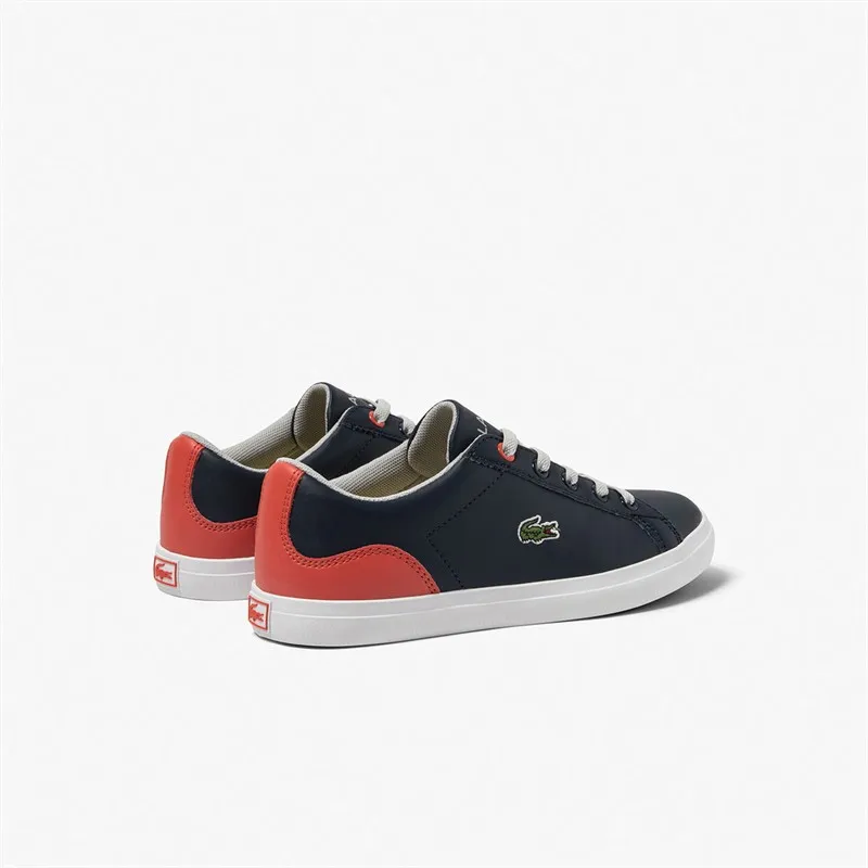 Lacoste Kids Lerond Trainers Navy/Red