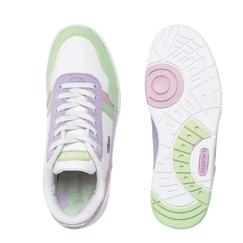 Lacoste Kids T-Clip Trainers White/Pink