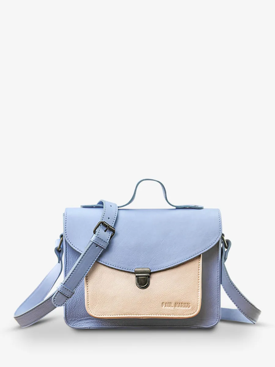 leather hand bag for woman Blue - Mademoiselle George Cupcake Lavander | PAUL MARIUS