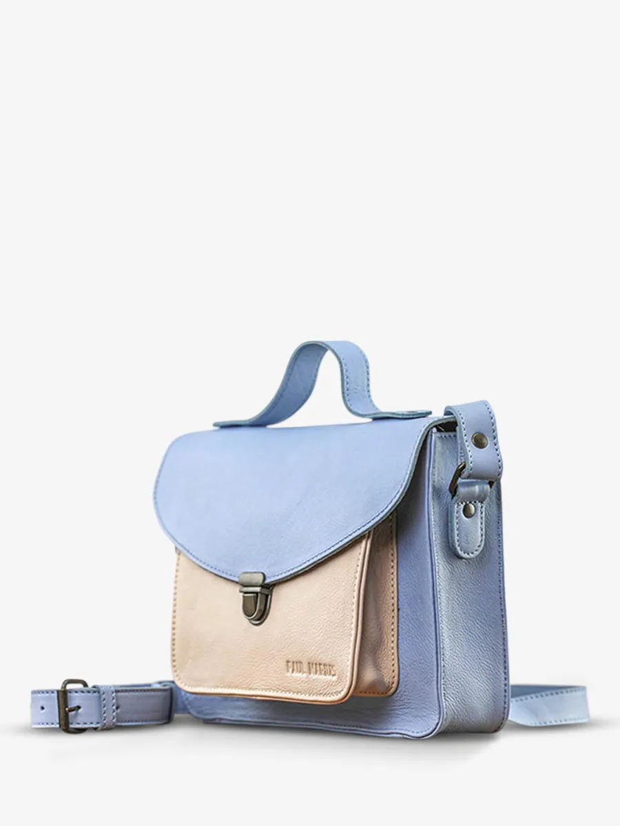 leather hand bag for woman Blue - Mademoiselle George Cupcake Lavander | PAUL MARIUS