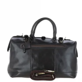 Leather Weekend Holdall Dk Brown : DR BAG