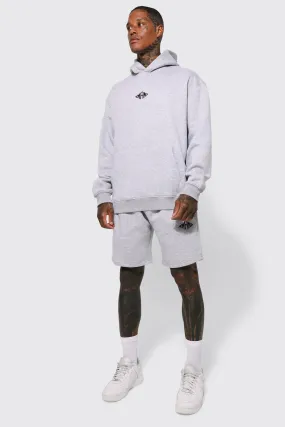 Lightweight Man Oversized Hooded Short Tracksuit | boohooMAN UK