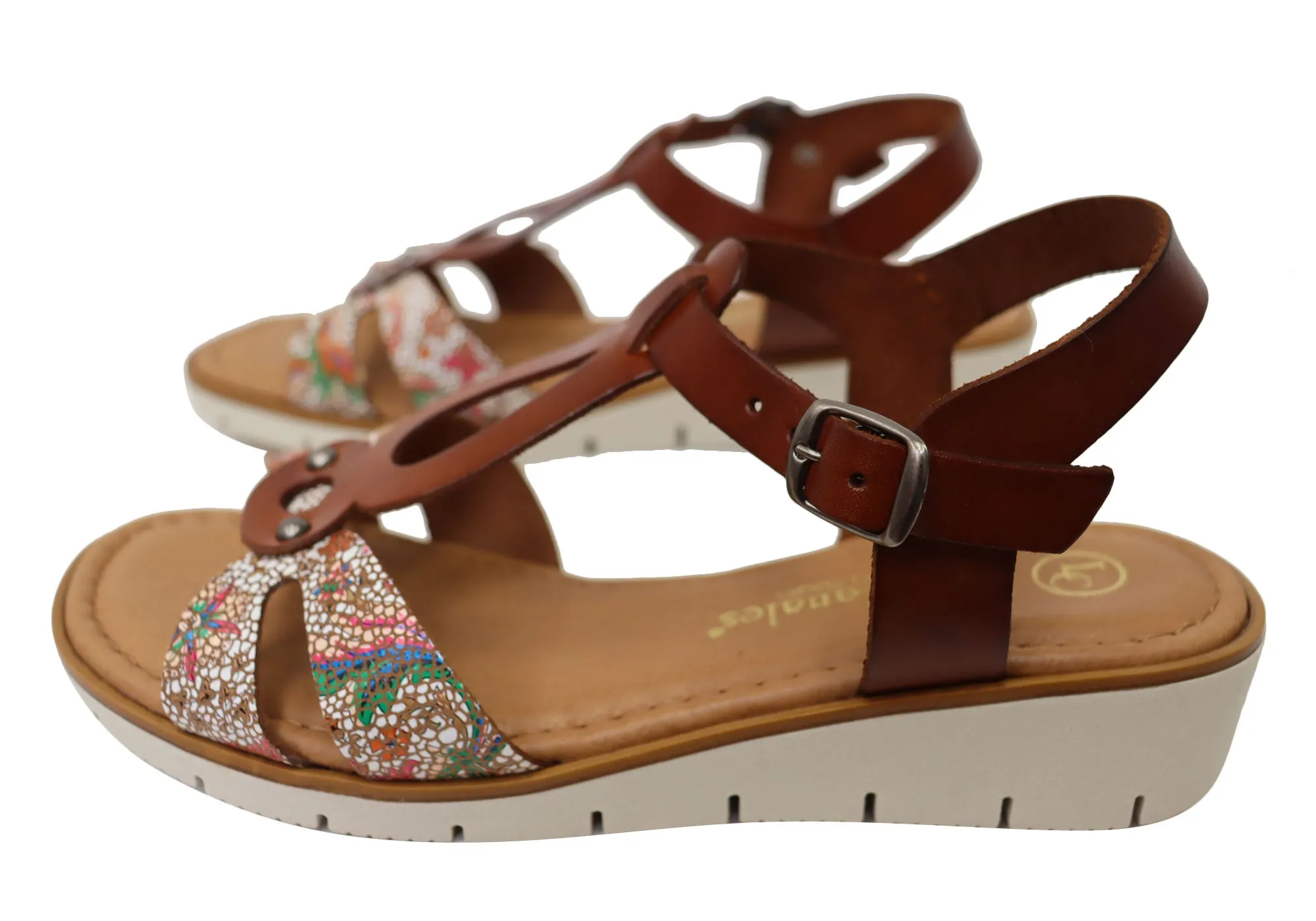 Lola Canales Salli Womens Comfortable Leather Sandals Made In Spain