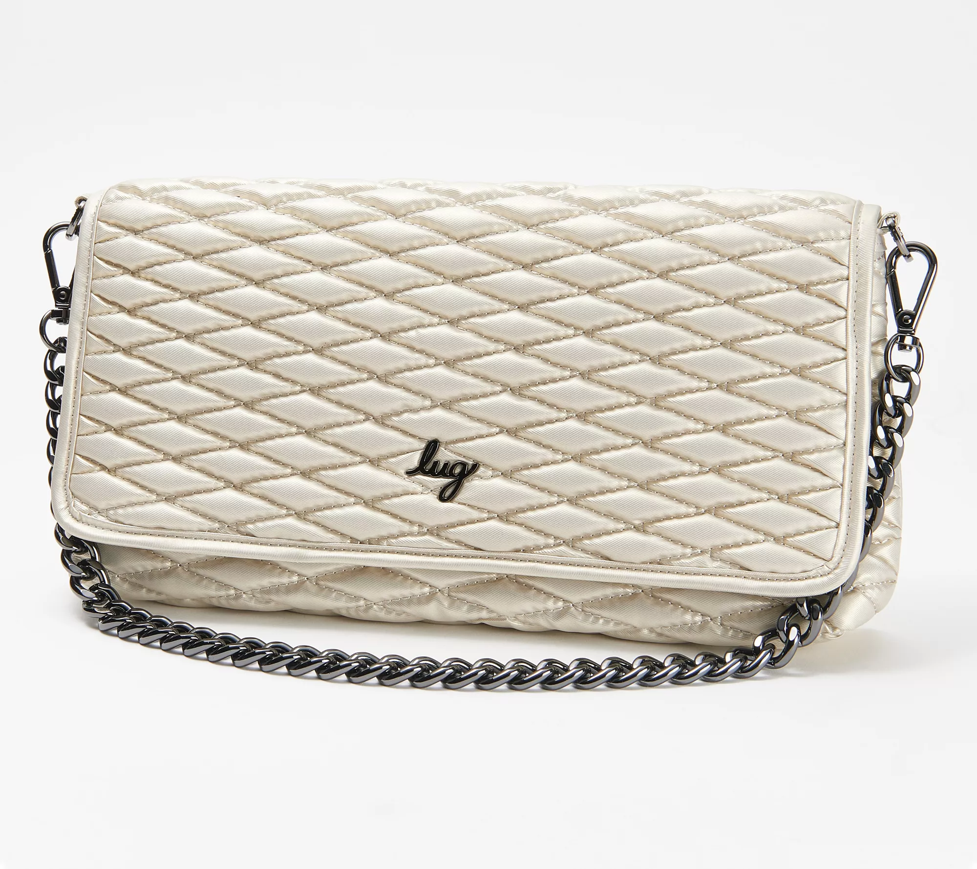 Lug Metallic Quilted Shoulder Bag with Chain Strap - Strut