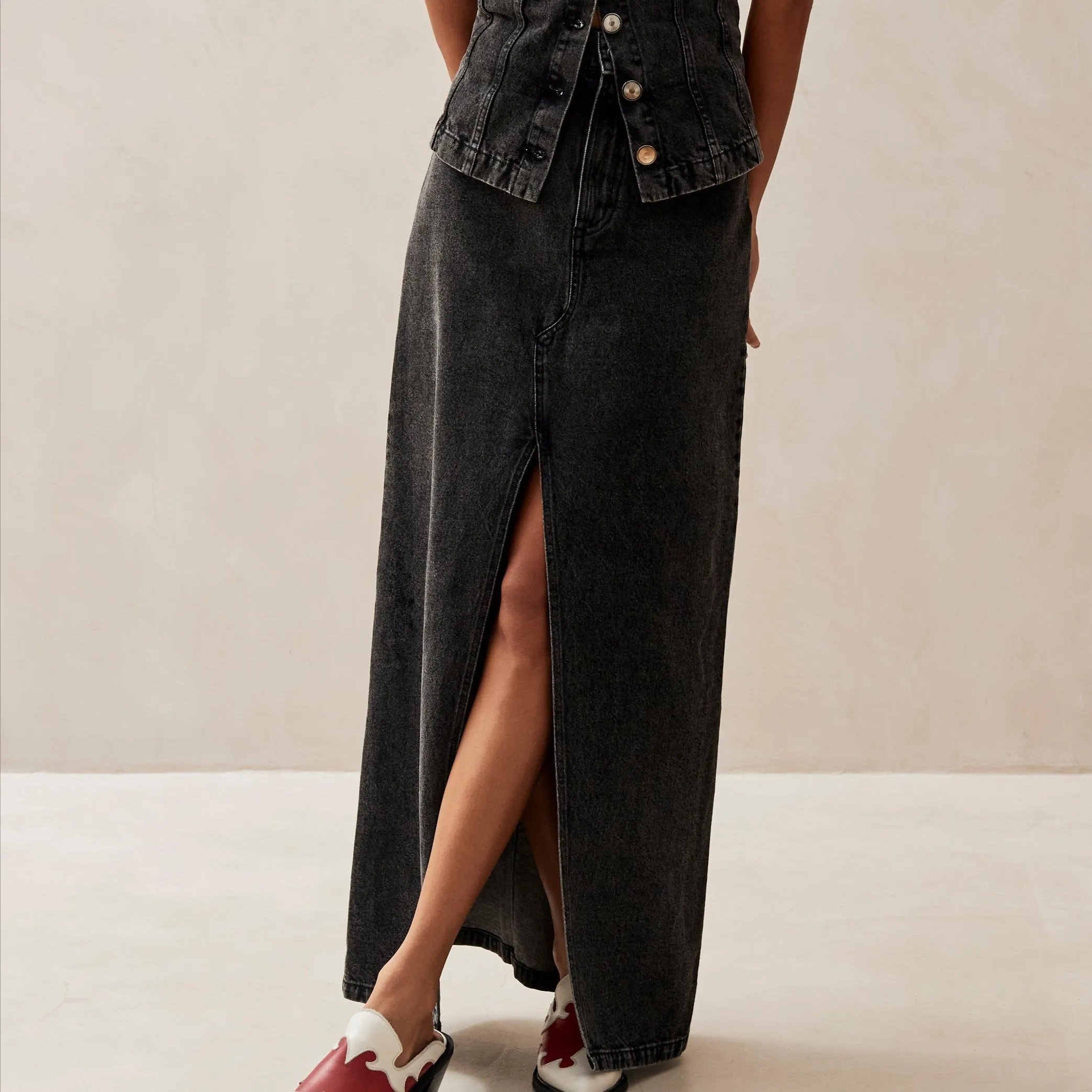 Mariana Black Denim Skirt  