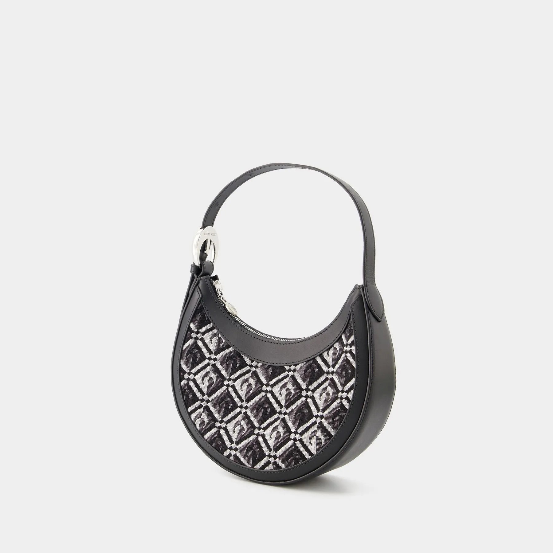 Marine Serre  Moon Diamant Mini Eclips Hobo Bag - Marine Serre - Leather - Black