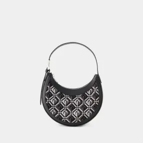 Marine Serre  Moon Diamant Mini Eclips Hobo Bag - Marine Serre - Leather - Black