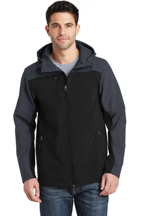 MEN'S HOODED CORE SOFT SHELL JACKET W/ LOGO LEFT CHEST