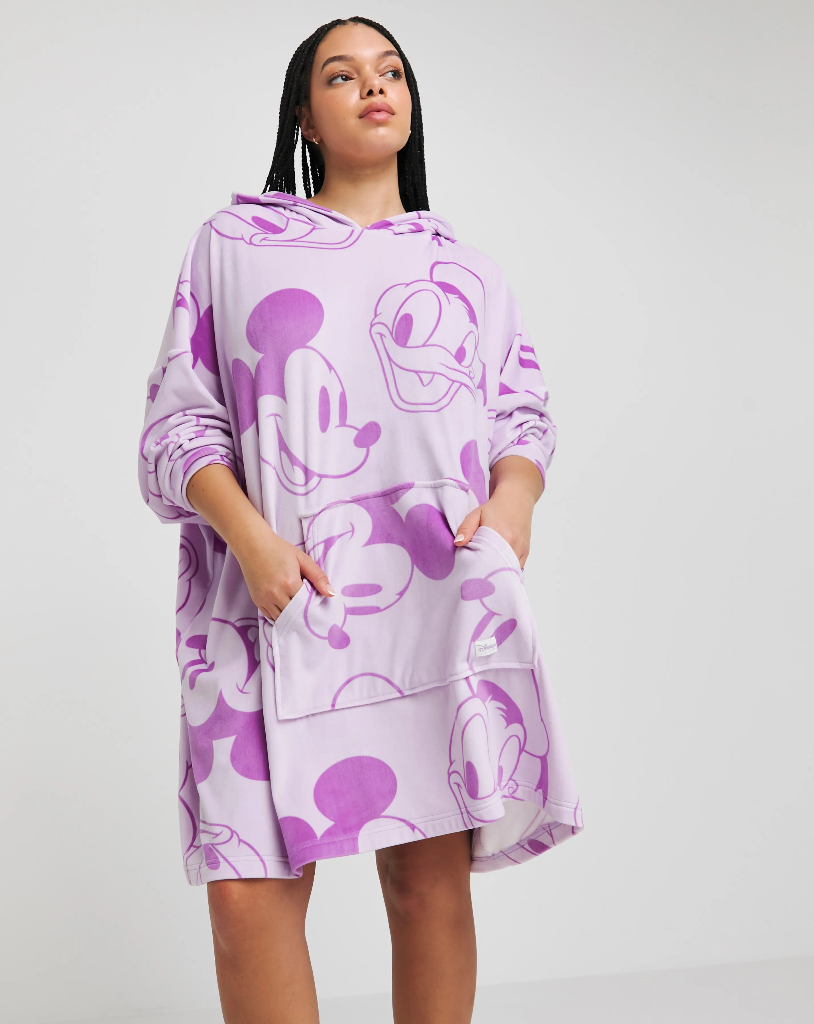 Mickey Mouse And Donald Duck Oversized Hooded Lounge Dress | Simply Be