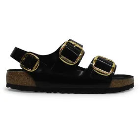 Milano Big Buckle Natural Leather Unisex Slingback Sandals