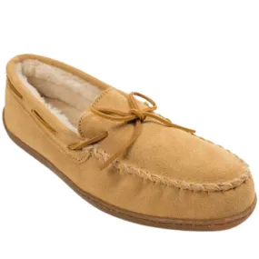 Minnetonka Pile Lined Hard Sole Slipper Tan Suede (Men's)