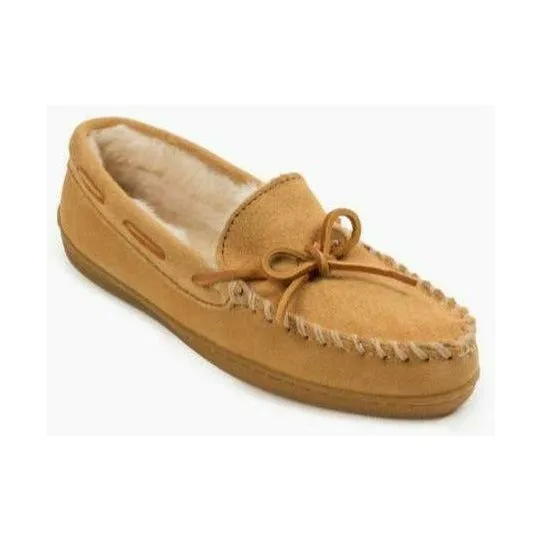 MINNETONKA PILE LINED HARDSOLE SLIPPER WOMEN'S MEDIUM AND WIDE