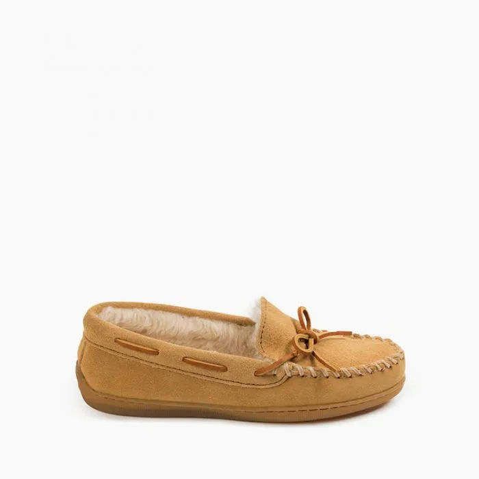 MINNETONKA PILE LINED HARDSOLE SLIPPER WOMEN'S MEDIUM AND WIDE