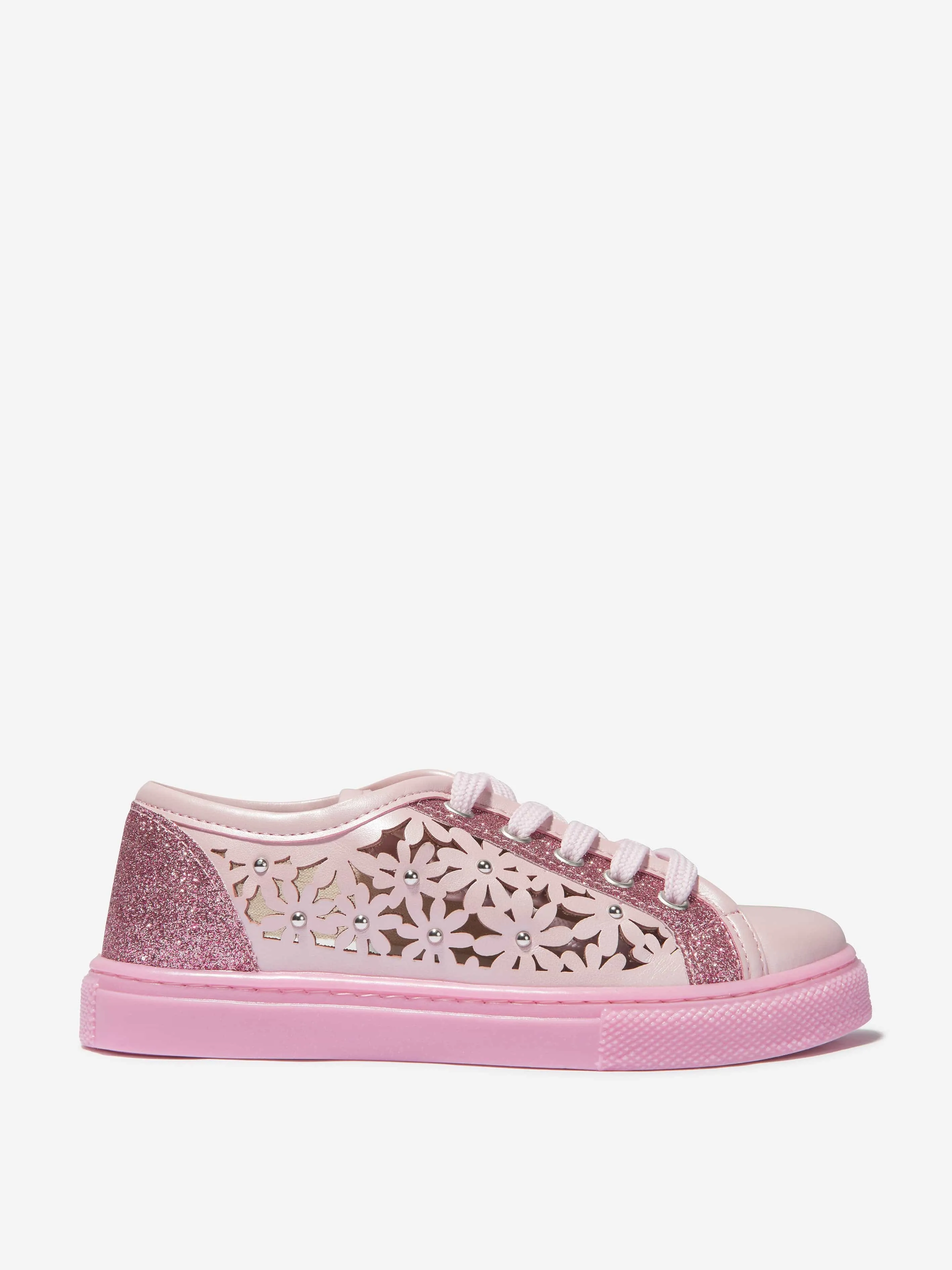 Monnalisa Girls Laser-Cut Daisy Trainers