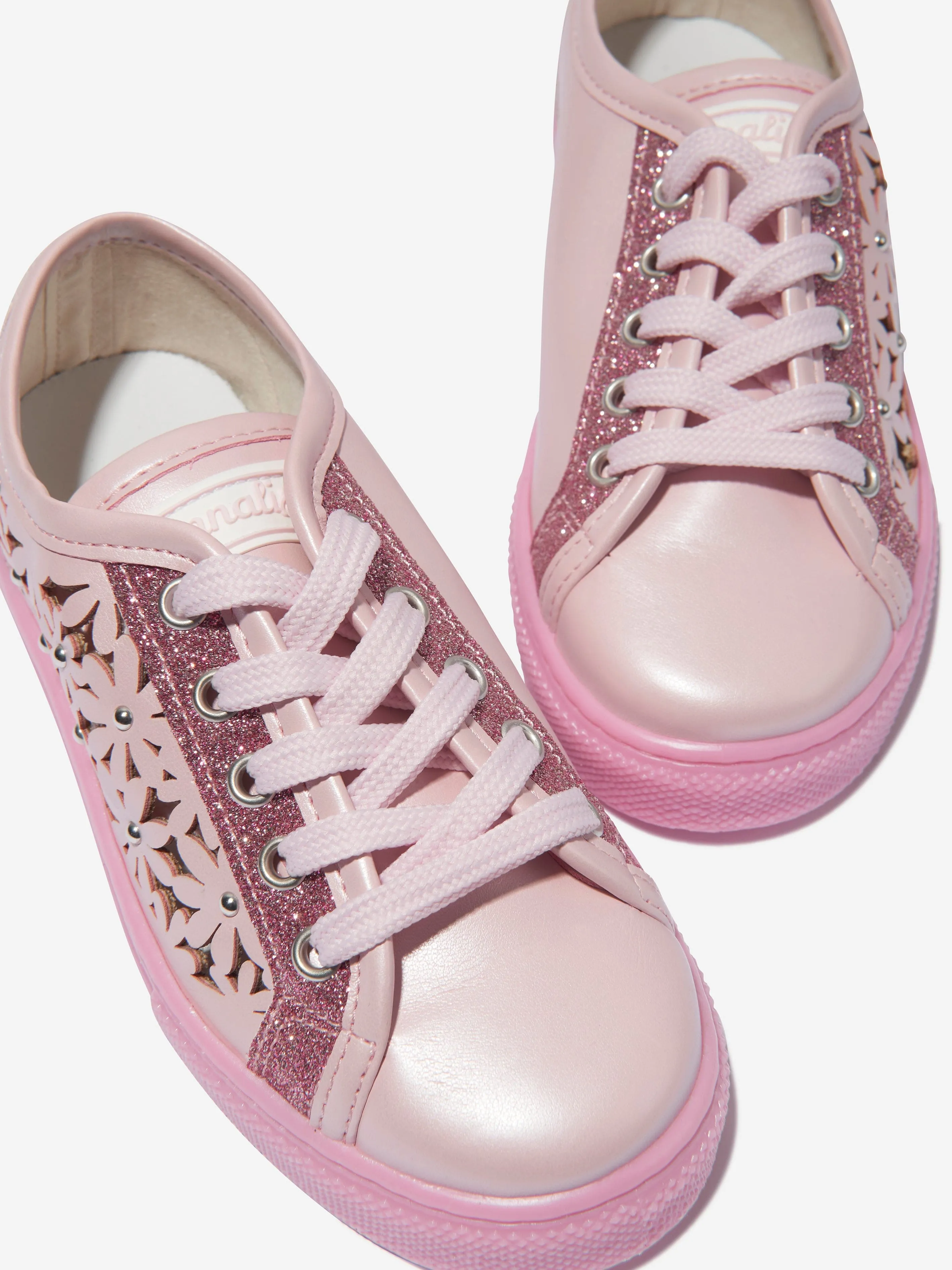 Monnalisa Girls Laser-Cut Daisy Trainers