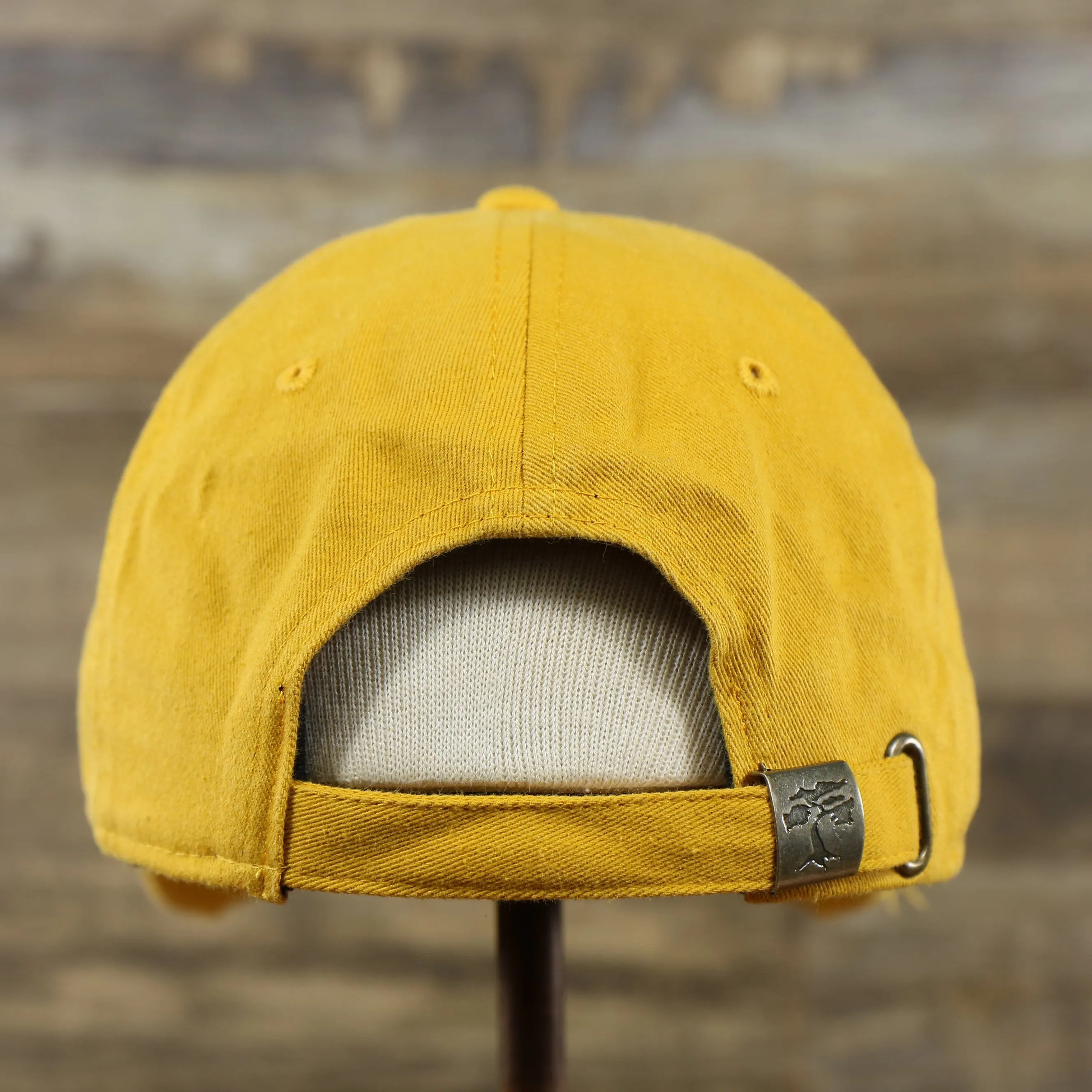 Mustard Yellow Flat Brim Distressed Blank Baseball Hat | Yellow Dad Hat