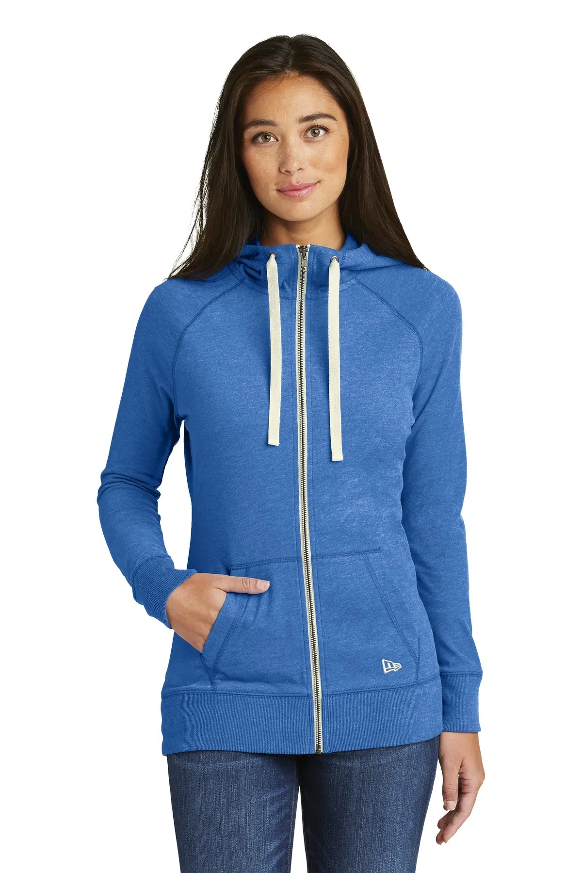 New Era Women's Sueded Cotton Blend Full-Zip Hoodie. LNEA122