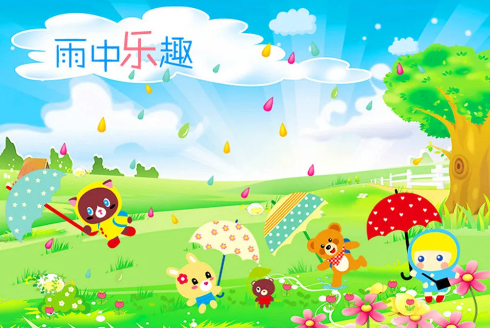 New product Cartoon animal housing rain dozen umbrella children in the household adornment wall stick on the wall SM6