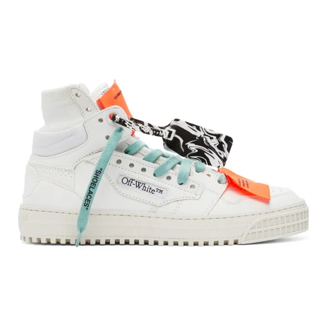 Off-White White and Purple Off Court 3.0 High-Top Sneakers