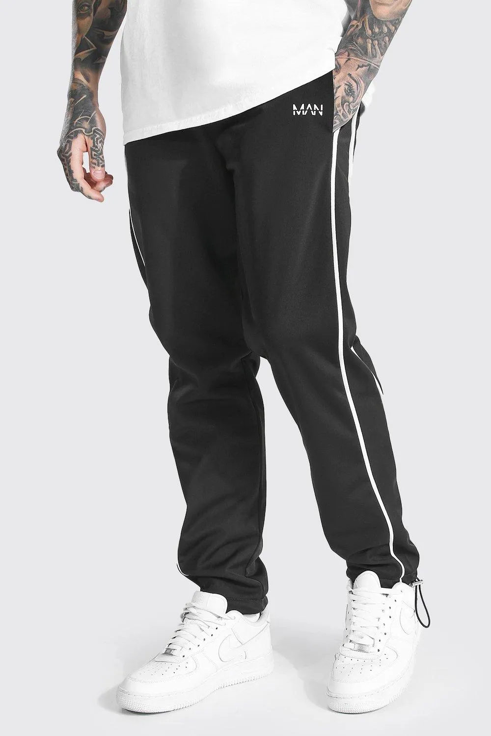 Original Man Tricot Joggers With Piping | boohooMAN UK