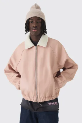 Oversized Boxy Official PU Flight Bomber Jacket