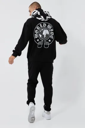 Oversized Ofcl Worldwide Hooded Tracksuit | boohooMAN UK