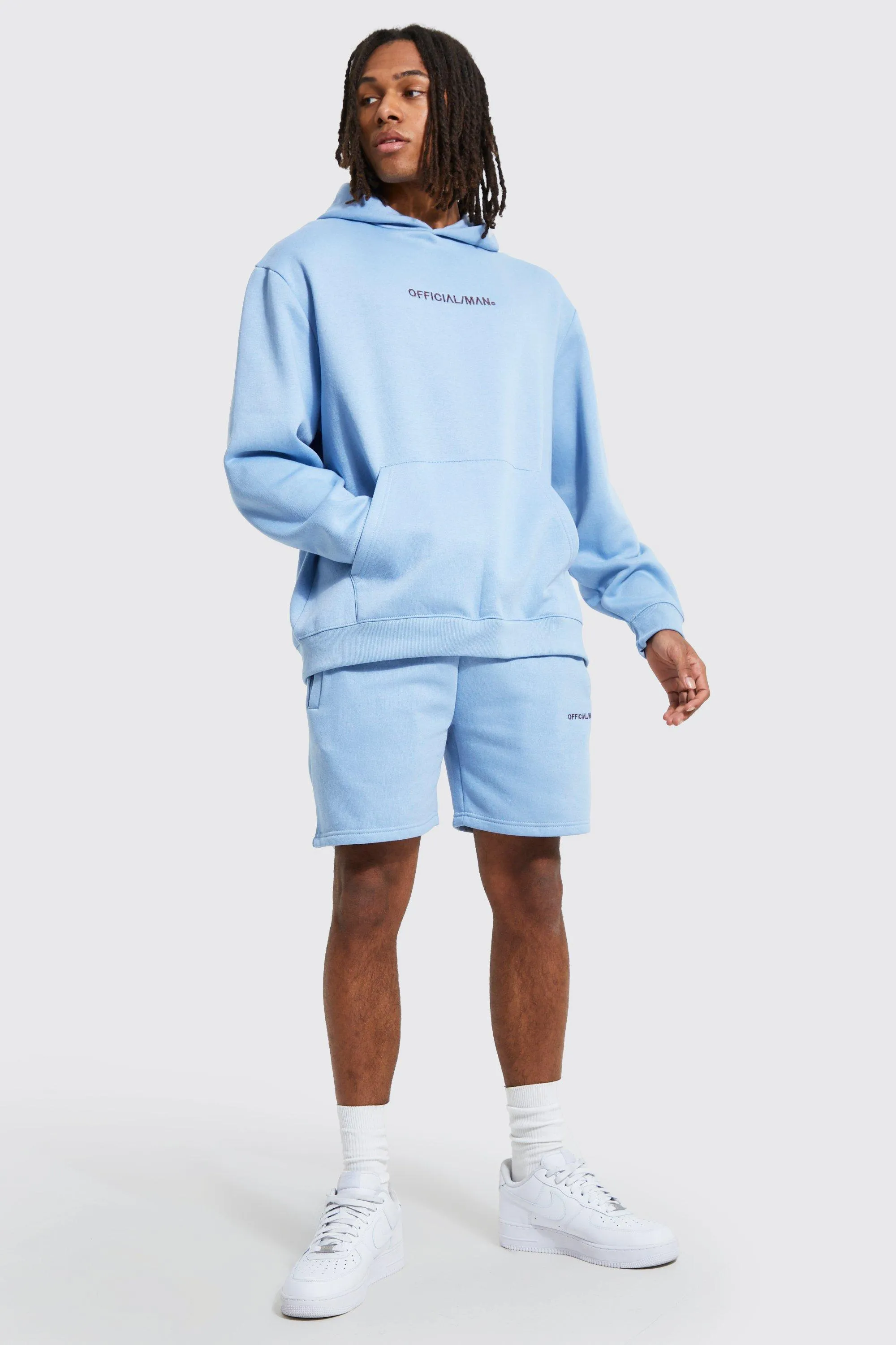 Oversized Official Man Hooded Short Tracksuit | boohooMAN UK