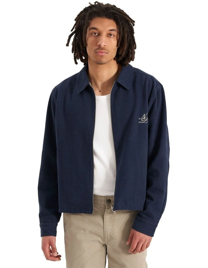 Palette Reversible Zip Through Worker Jacket in Blue