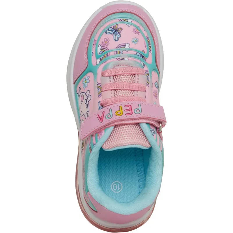 Peppa Pig Infant Girls Lights Emboss Trainers Multi