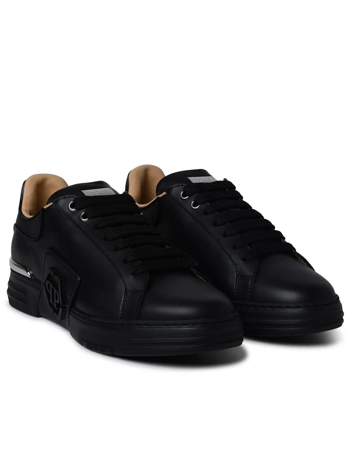 Philipp Plein    Philipp Plein Exagon Sneakers In Black Nappa Lear