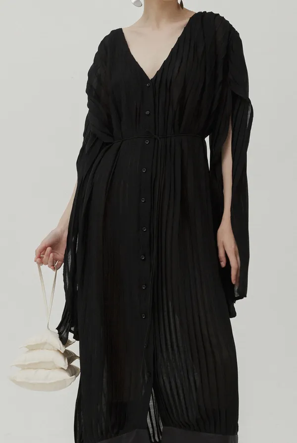 Pleated Dress - Black