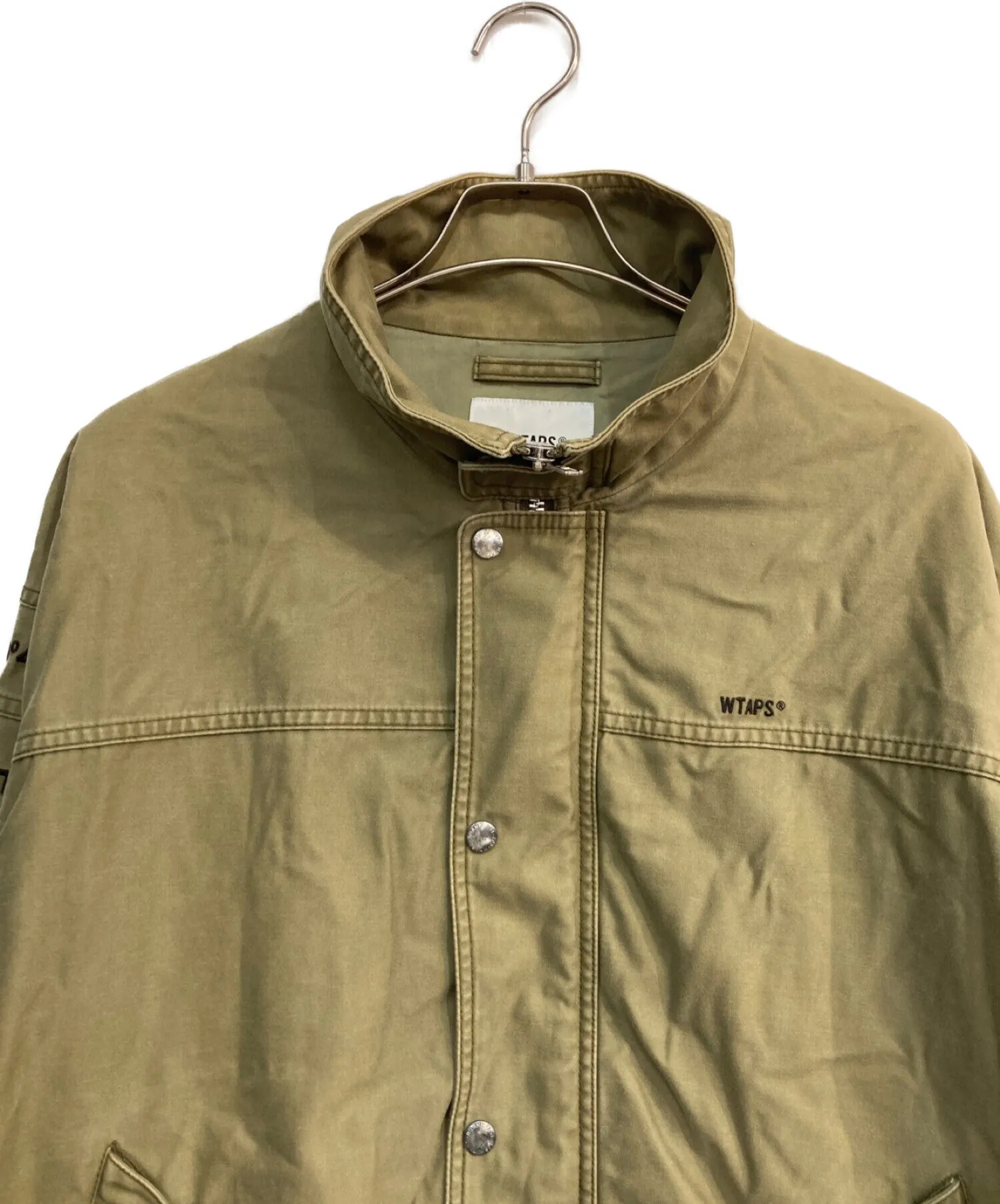 [Pre-owned] WTAPS Bio-washed Cotton Full Zip Military Jacket 201WVDT-JKM03 201wvdt-jkm03