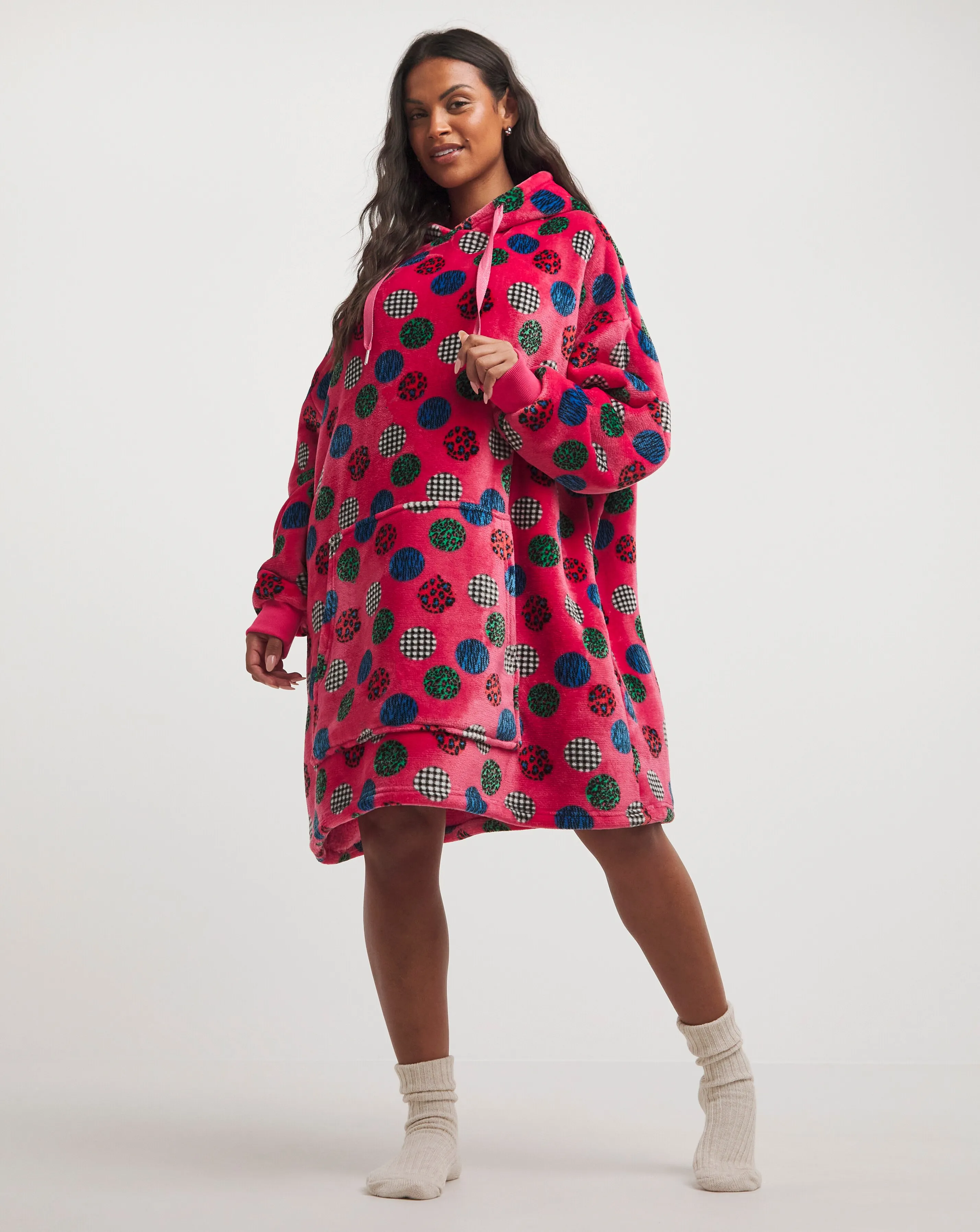 Pretty Secrets Fleece Oversized Hooded Lounge Dress