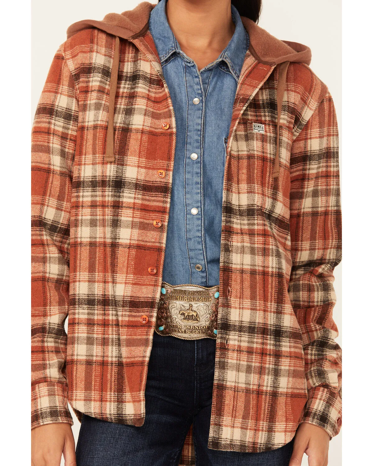 Product Name:  Kimes Ranch Delano Plaid Print Hooded Flannel Jacket