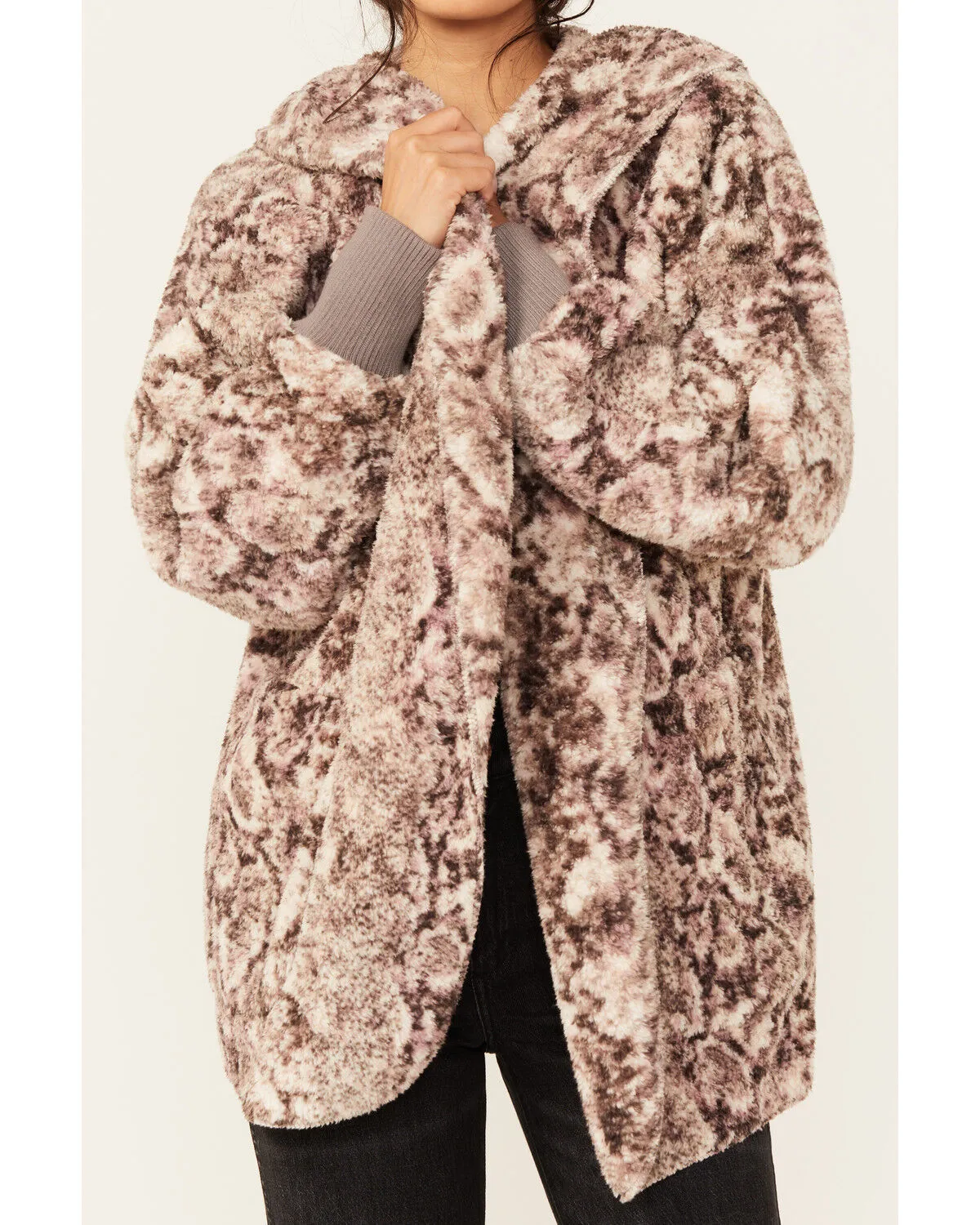 Product Name:  Mystree Women's Paisley Print Fur Hooded Jacket