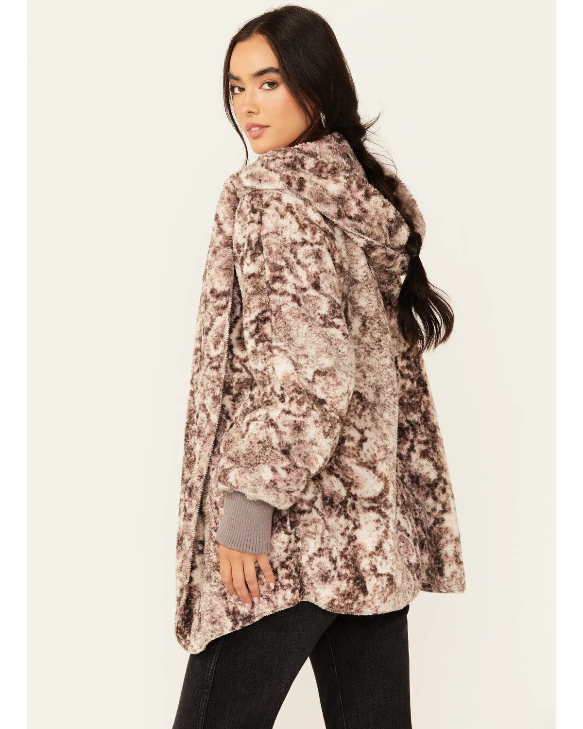 Product Name:  Mystree Women's Paisley Print Fur Hooded Jacket