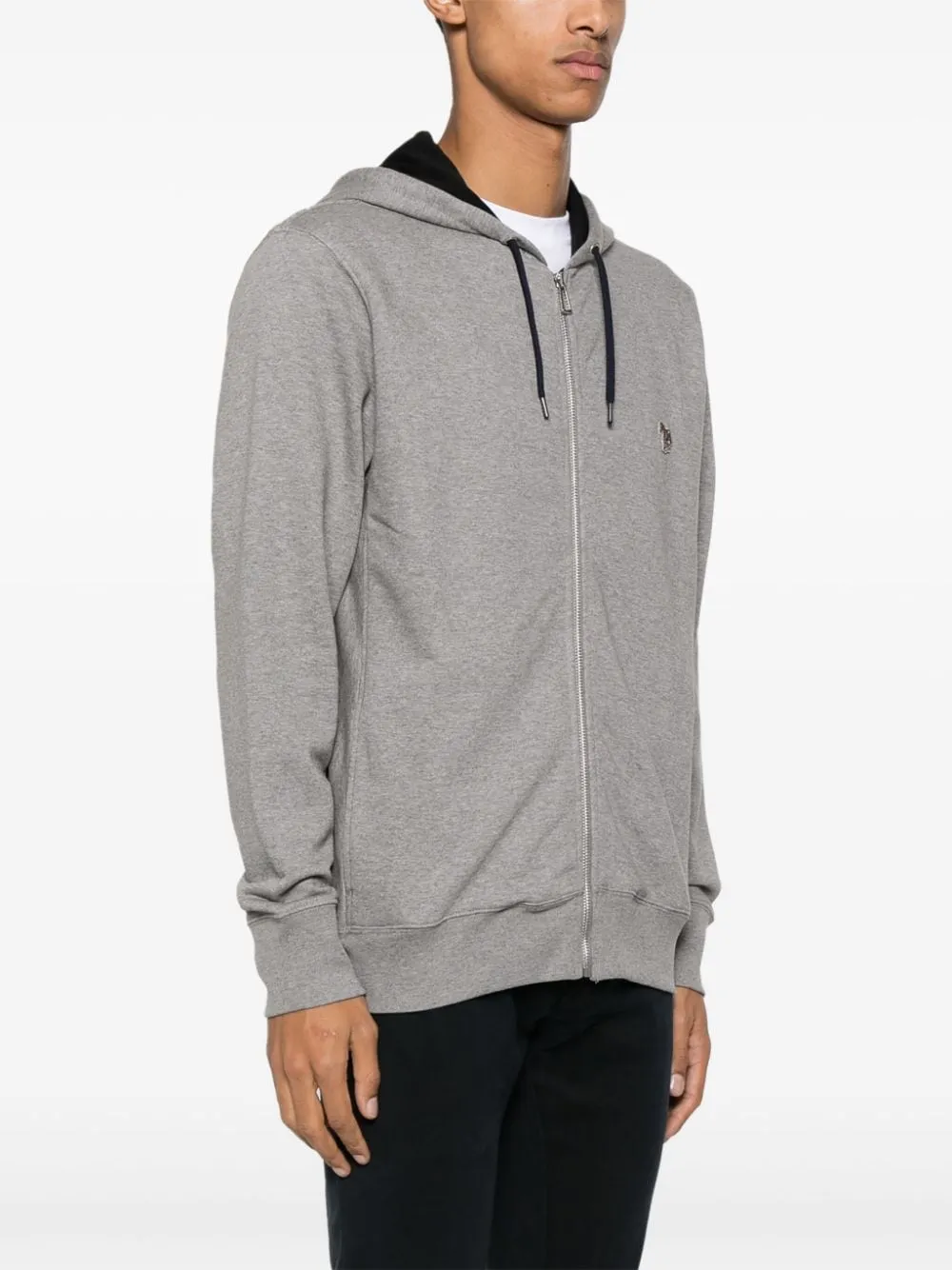 Ps By Paul Smith    Ps By Paul Smith Zebra Logo Cotton Zip Up Hoodie