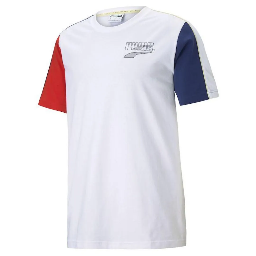 Puma  DECOR8 COLOUR BLOCK TEE Men’s-PUMA WHITE