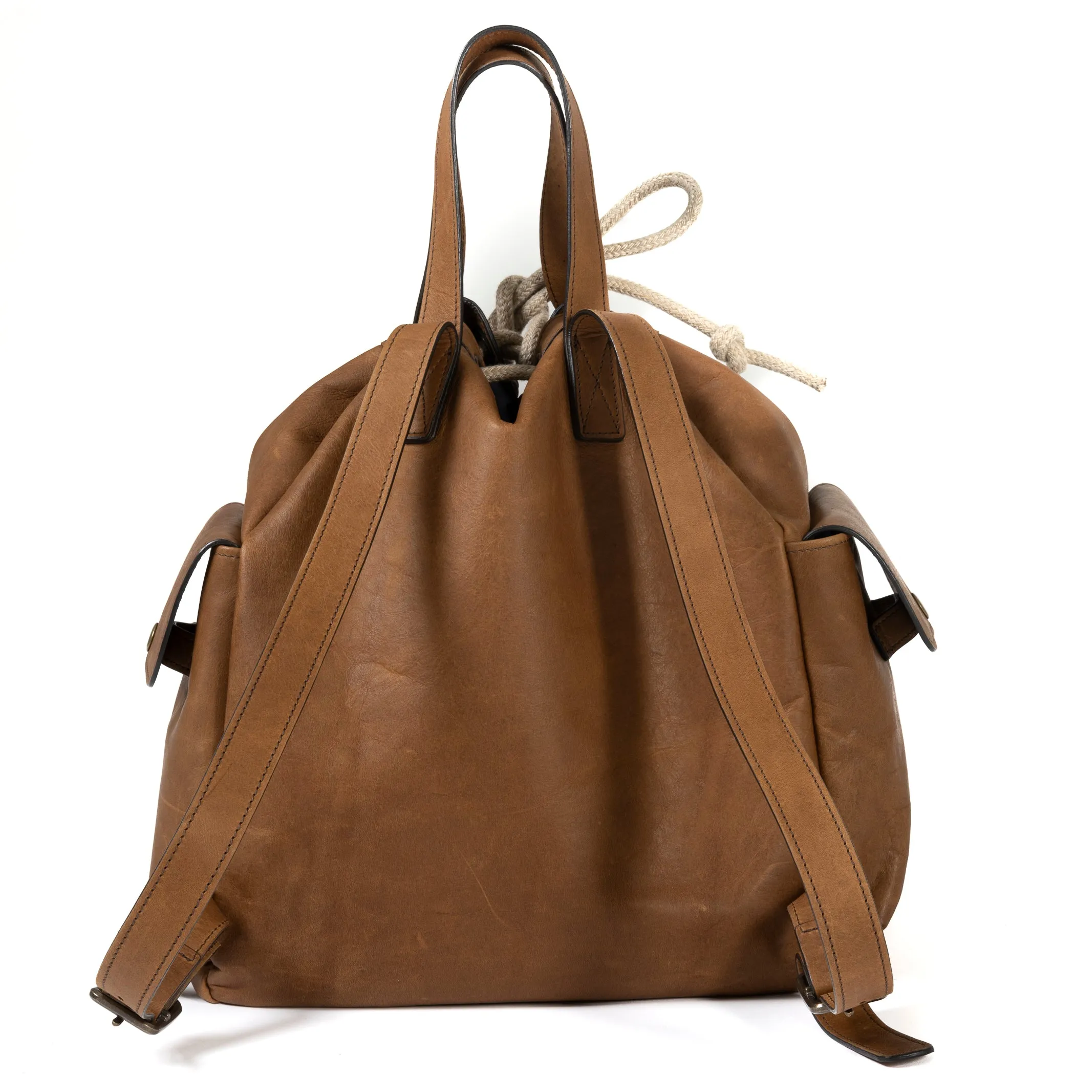 Reclaimed Cinch Top Backpack in Heirloom Oak by Moore & Giles